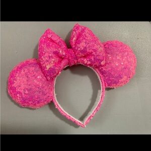 Pink Sequin Minnie Mouse Ears Headband